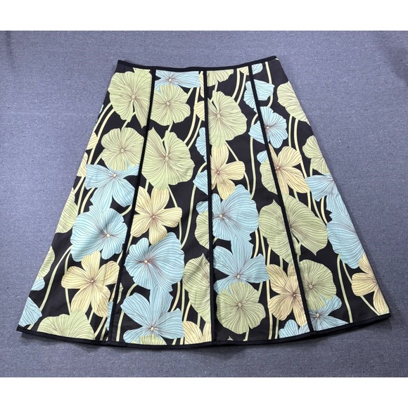 Final Touch Dresses & Skirts - Final Touch Y2K Paneled Midi Skirt Womens Large Black Floral A Line Whimsigoth